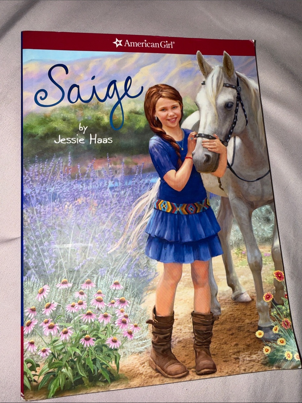 American Girl Saige Book – Blue Dress with White Horse
